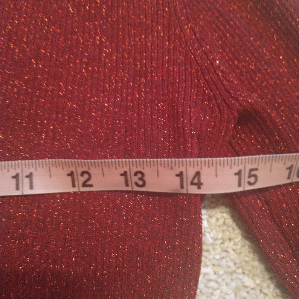 INC International Concepts Red Sparkle Holiday Sweater - Picture 5 of 7